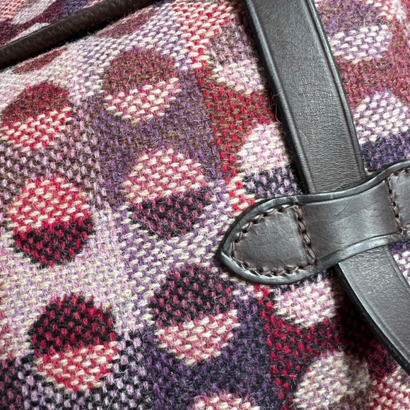 MELIN TREGWYNT Crossbody Bag Tapestry Wool Purple Brown Leather Bottom Brady - Picture 7 of 11
